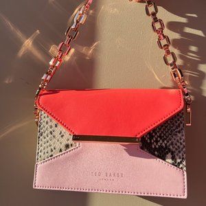 Ted Baker Pink and Faux Snakeskin Purse